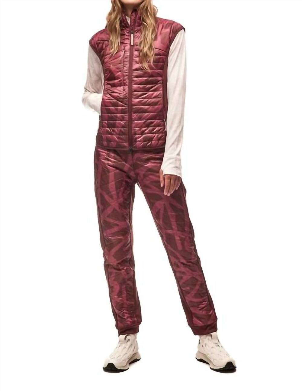 NEW INDYEVA women's garma vest in dark bark root print